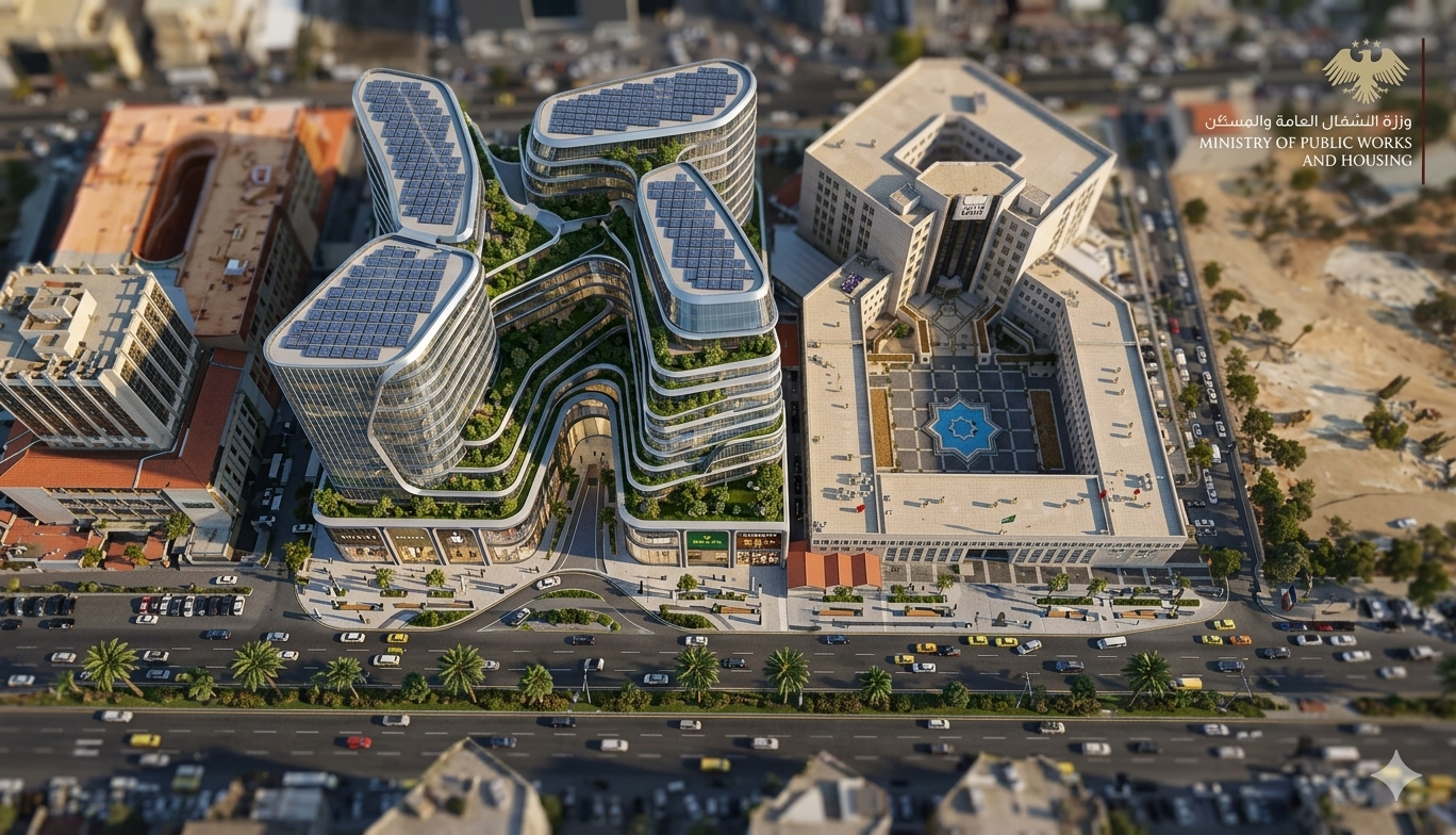 A proposed concept (illustrative render) for development on the plot — Ministry of Public Works and Housing