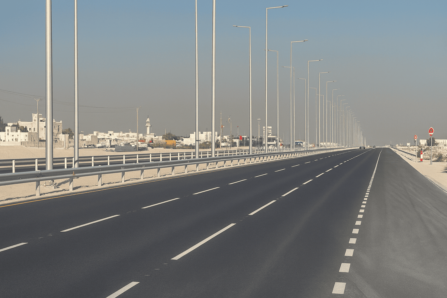 من أعمال الشركة السابقة في جنوب قطر — ليست صورة لطريق التنف.